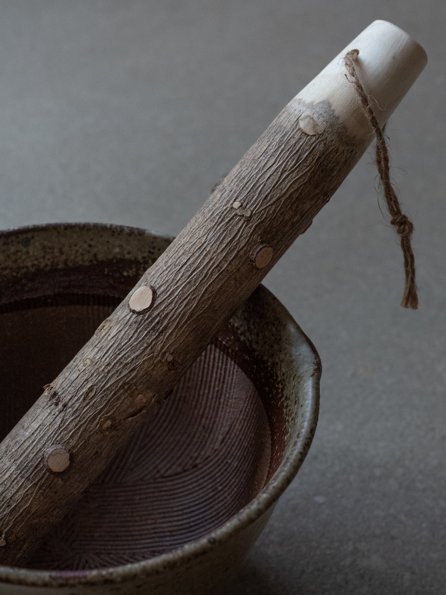 Mino Ware Suribachi & Surikogi Set - Small & Medium