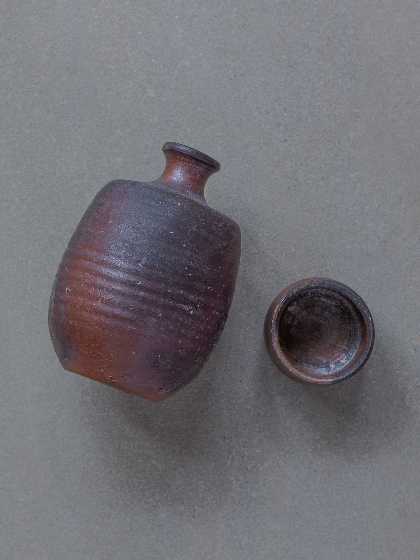 Antique Bizen Ware Sake Set 2