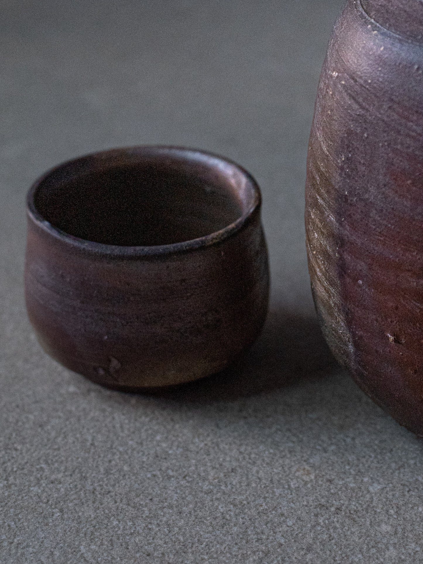 Antique Bizen Ware Sake Set 2