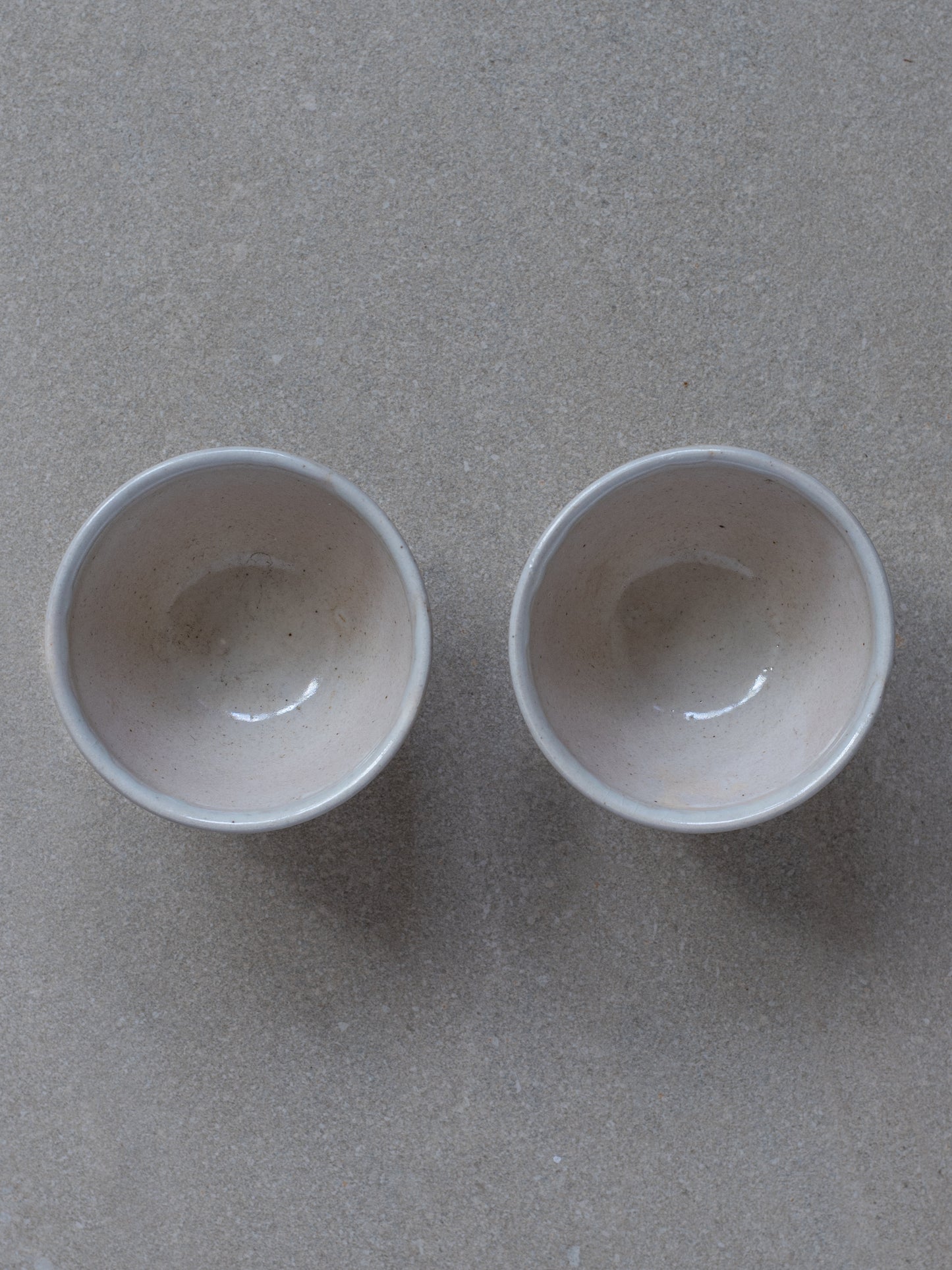 Antique Ceramic Cups - Light Grey (Set of 2)