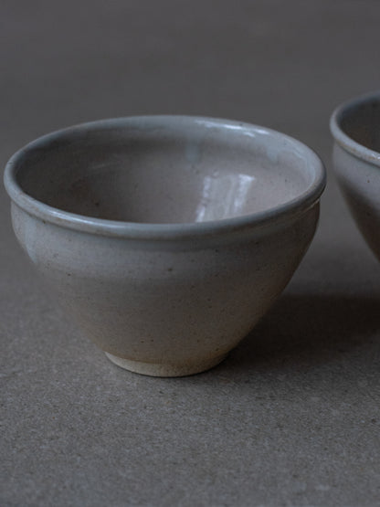 Antique Ceramic Cups - Light Grey (Set of 2)