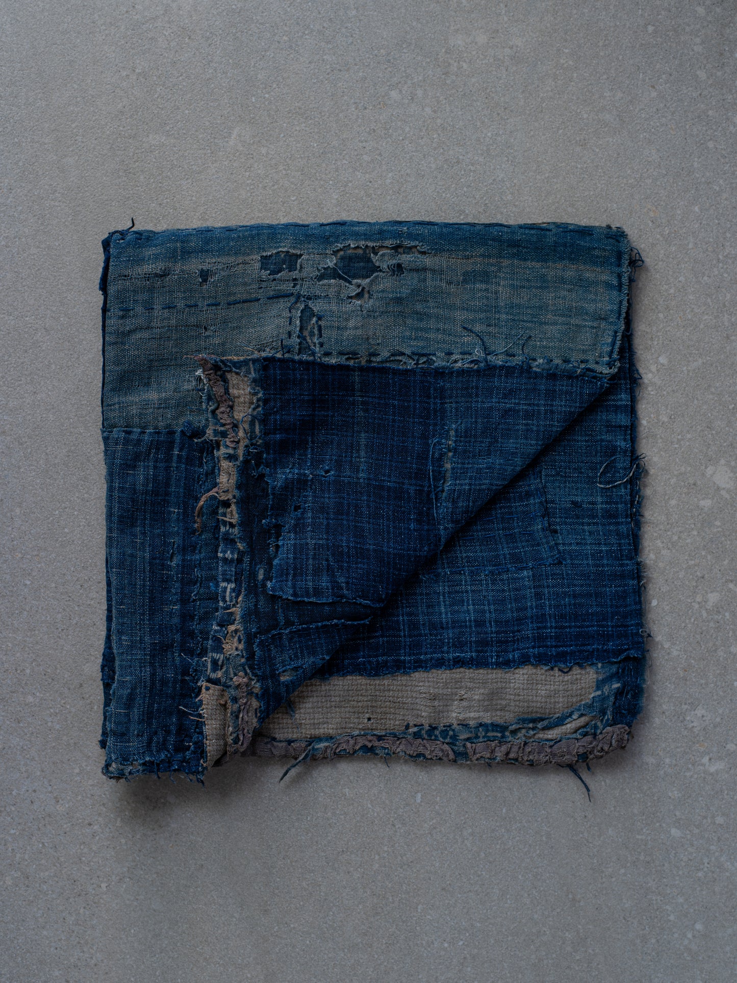 Antique Japanese Boro Textile - Square Indigo