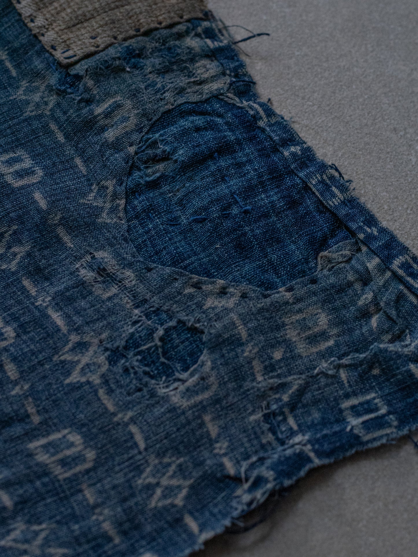 Antique Japanese Boro Textile - Square Indigo