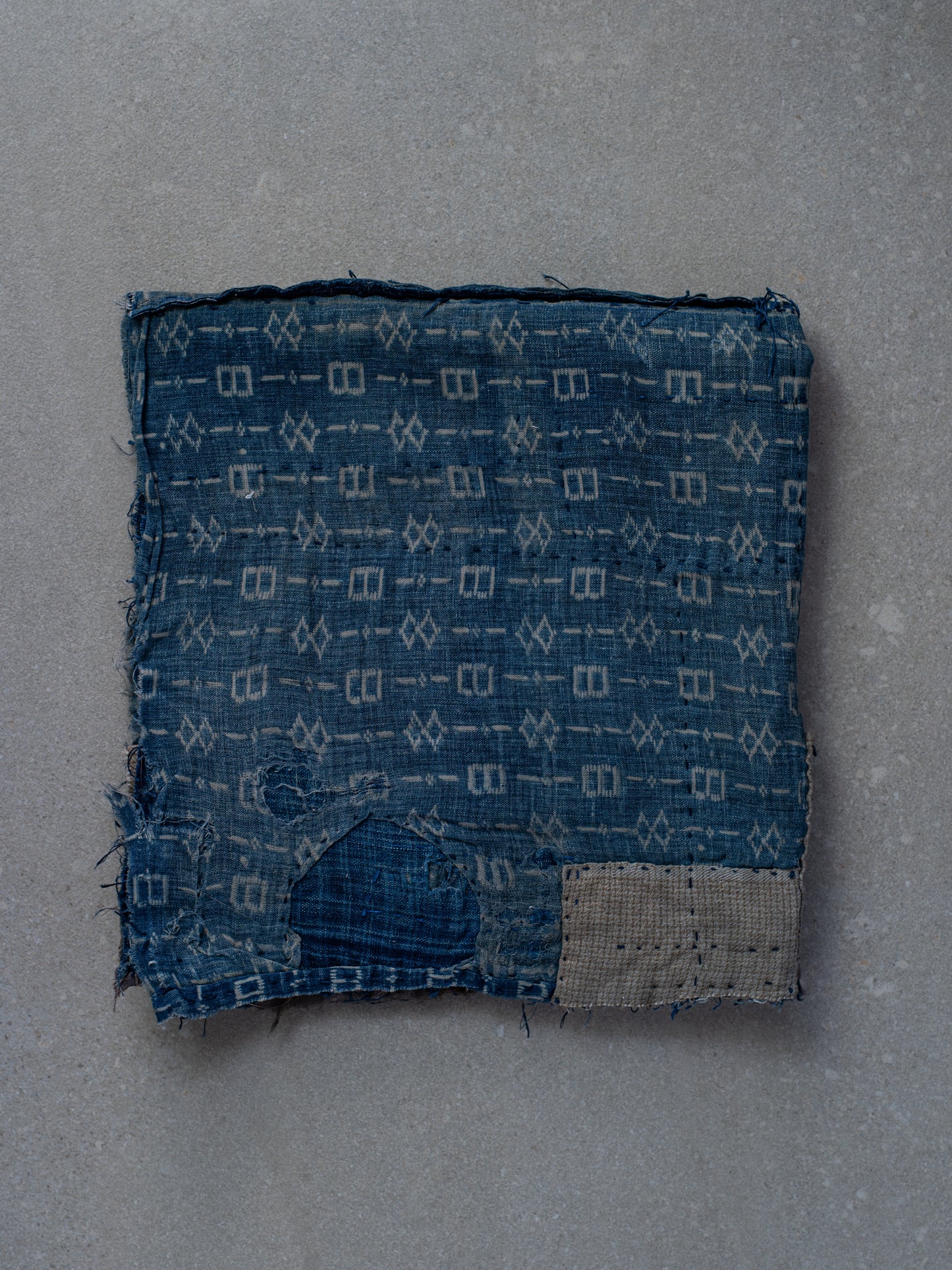 Antique Japanese Boro Textile - Square Indigo