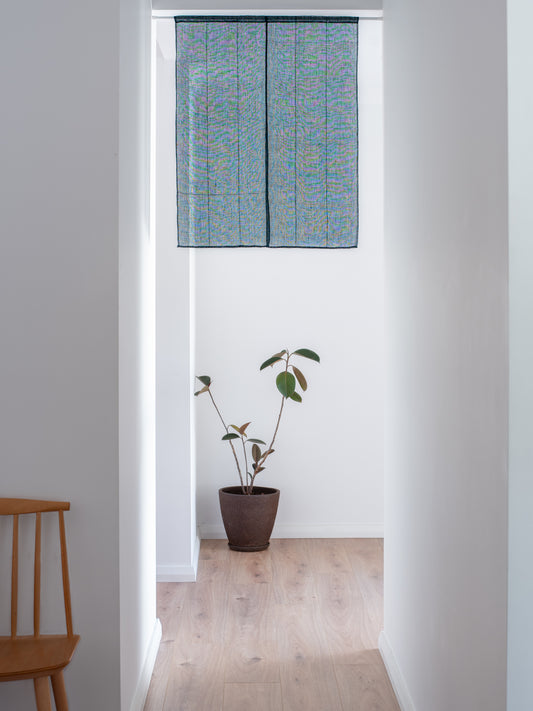 Antique Japanese Teal Noren Curtain