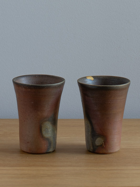 Antique Kintsugi Mended Bizen Ware Cups (Set of 2)