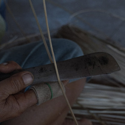 Smoked Lidded Bamboo Basket - Long