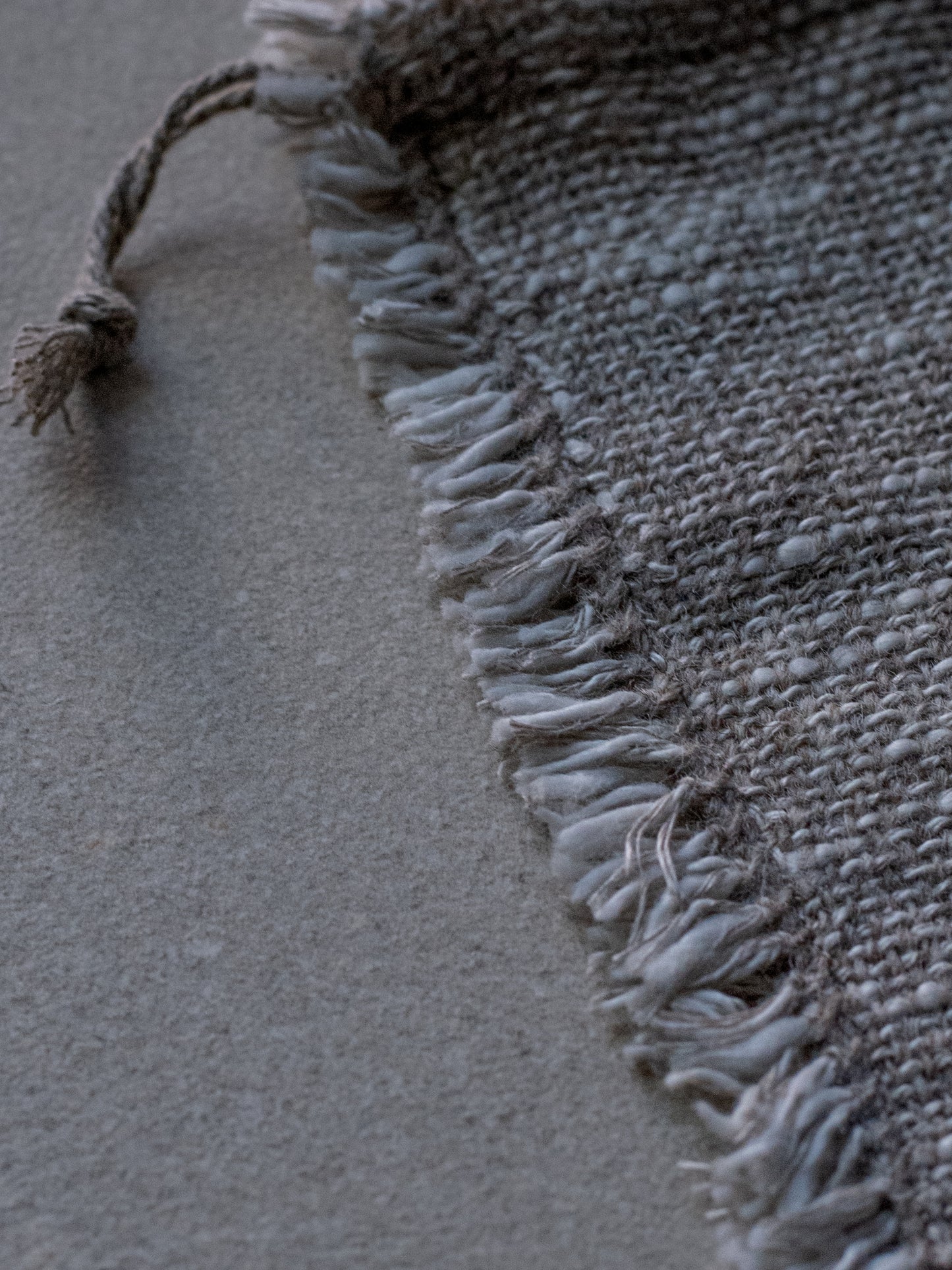 Handwoven Drawstring Bag - Linen/Wool