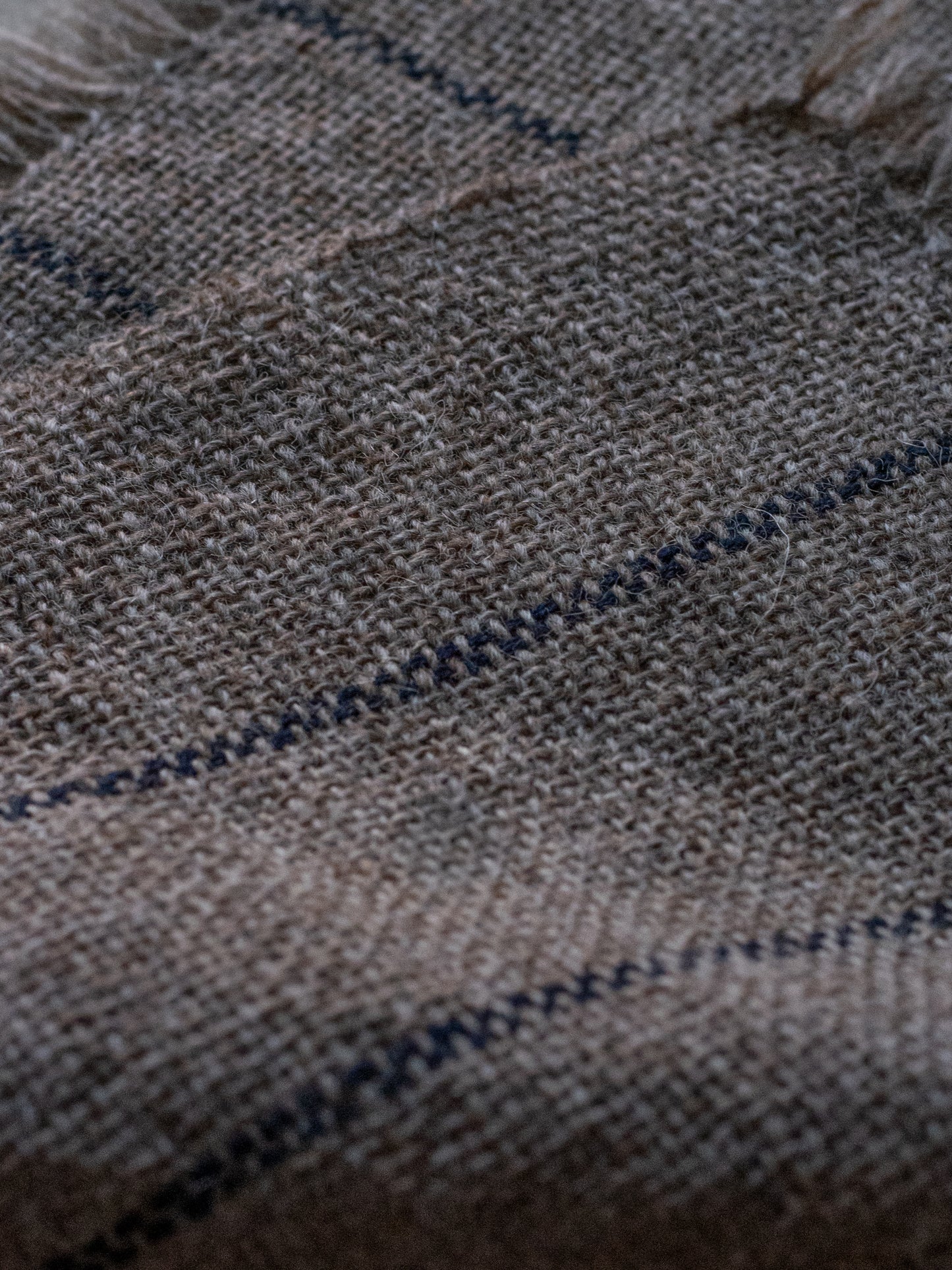 Handwoven Table Mat - Natural/Indigo