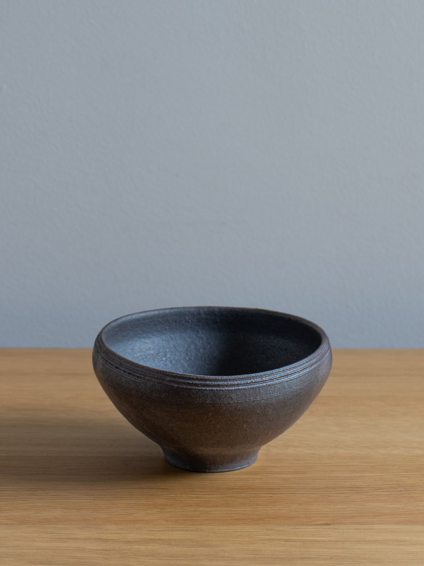 Dark Clay Footed Bowl