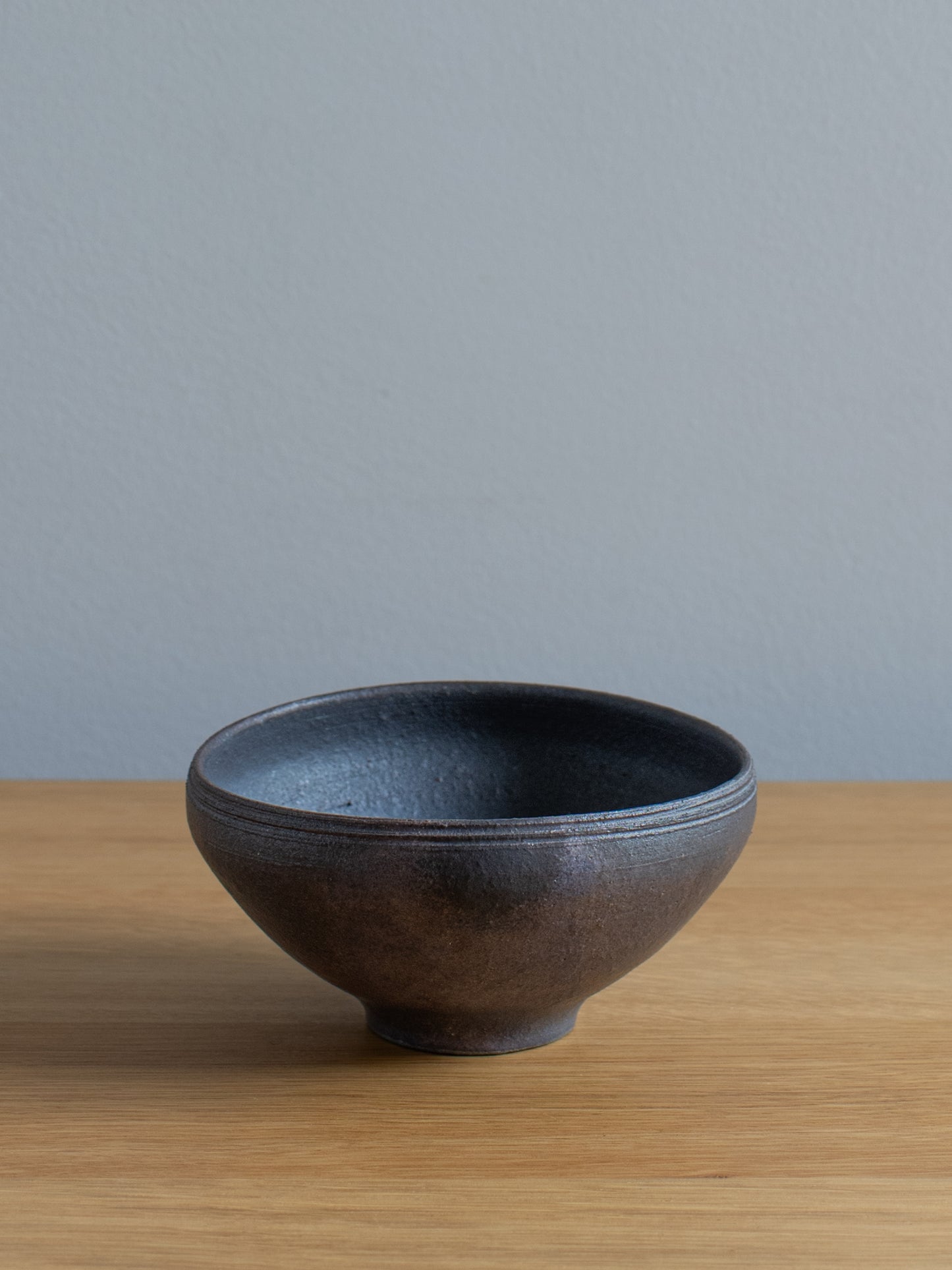 Dark Clay Footed Bowl