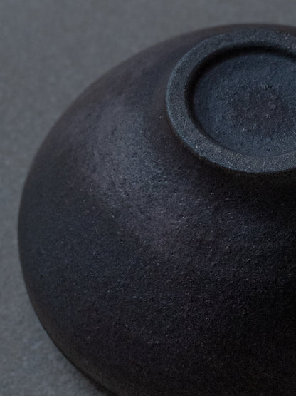 Dark Clay Footed Bowl