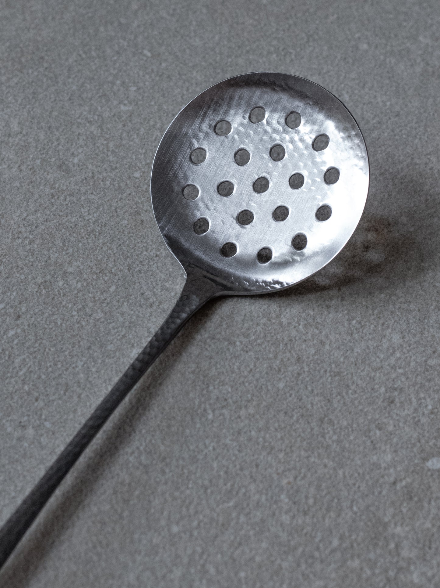 Nagomi Hammered Cutlery - Round Slotted Serving Spoon