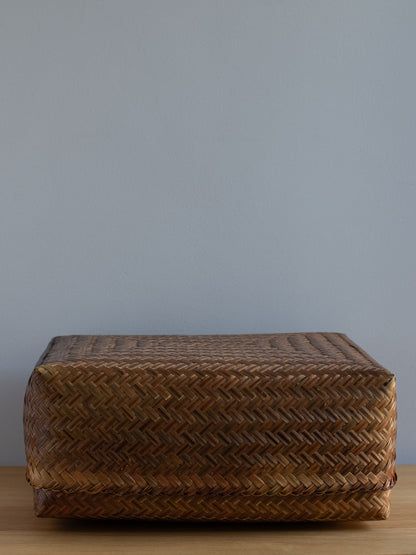 Smoked Lidded Bamboo Basket - X-Large