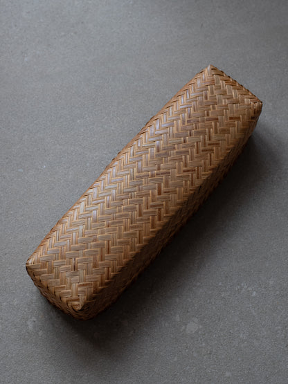 Smoked Lidded Bamboo Basket - Long