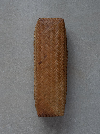 Smoked Lidded Bamboo Basket - Long